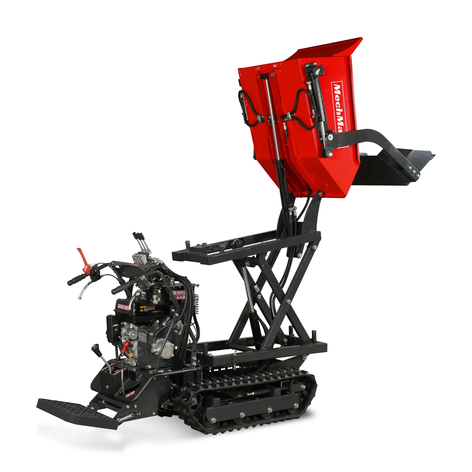 1100lbs Capacity E-Start 10HP 302cc Gas Engine Tracked Dumper Hydraulic Tipping and Lifting with Front Shovel ,  D50HTFL - Image 21