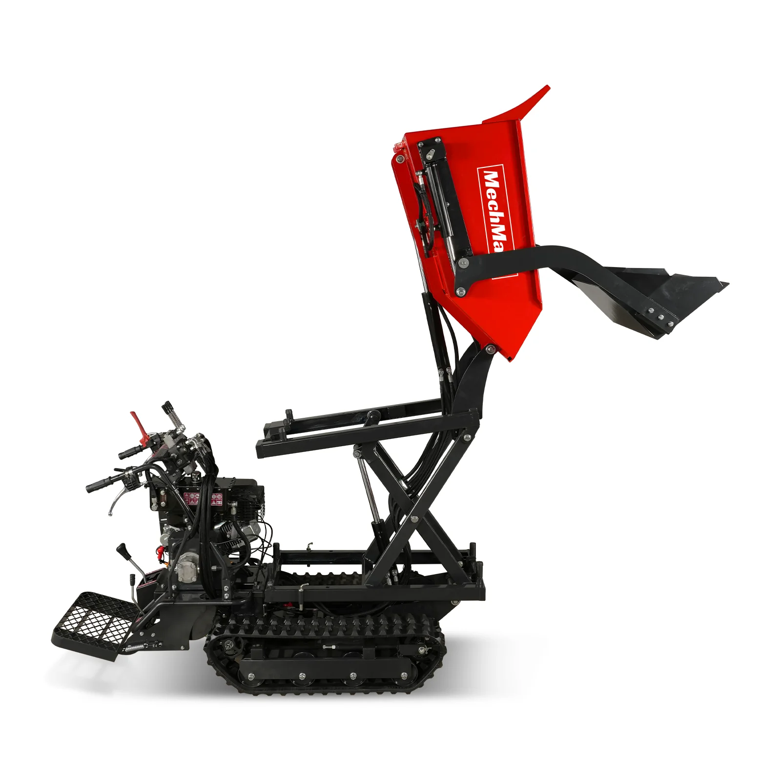 1100lbs Capacity E-Start 10HP 302cc Gas Engine Tracked Dumper Hydraulic Tipping and Lifting with Front Shovel ,  D50HTFL - Image 23
