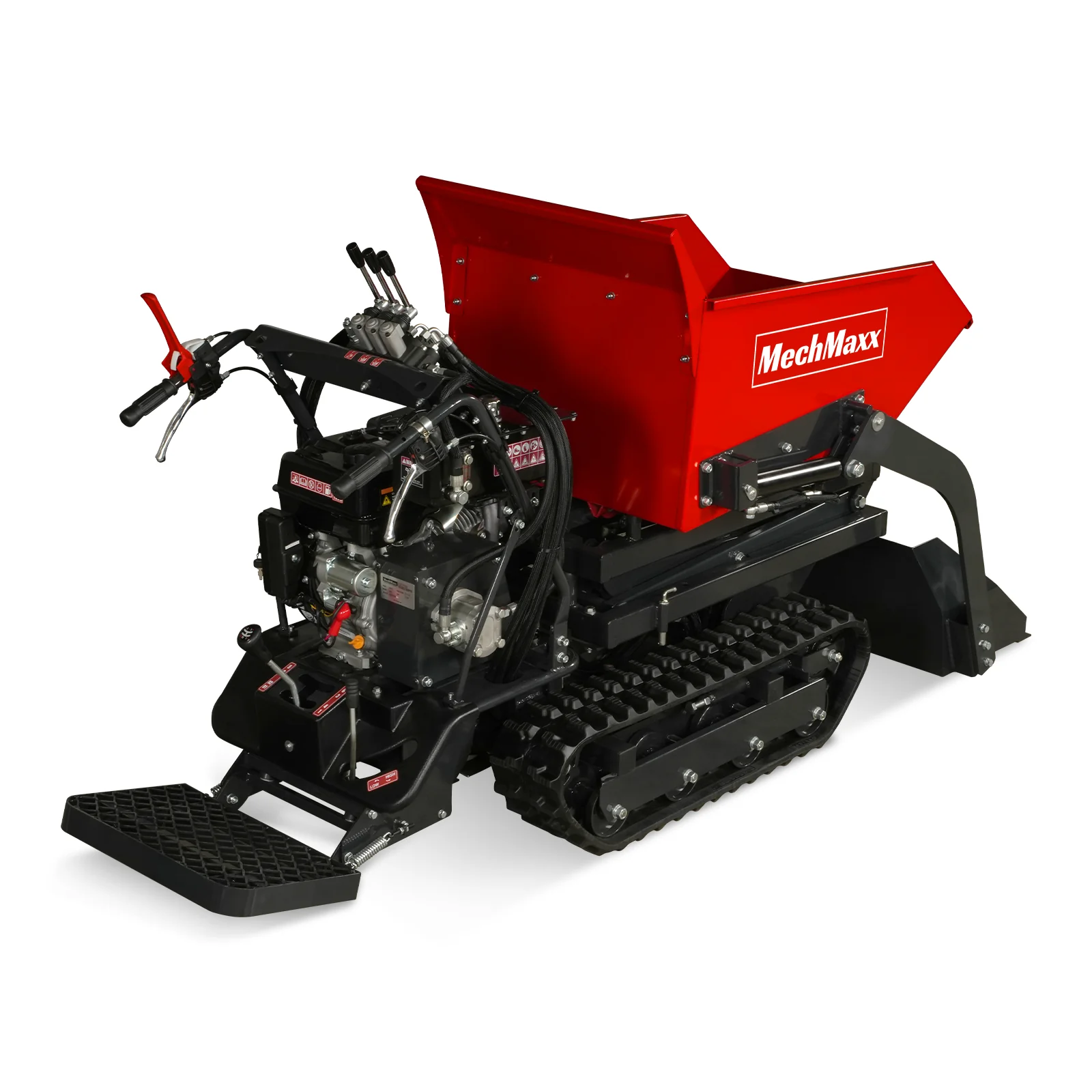 1100lbs Capacity E-Start 10HP 302cc Gas Engine Tracked Dumper Hydraulic Tipping and Lifting with Front Shovel ,  D50HTFL - Image 28