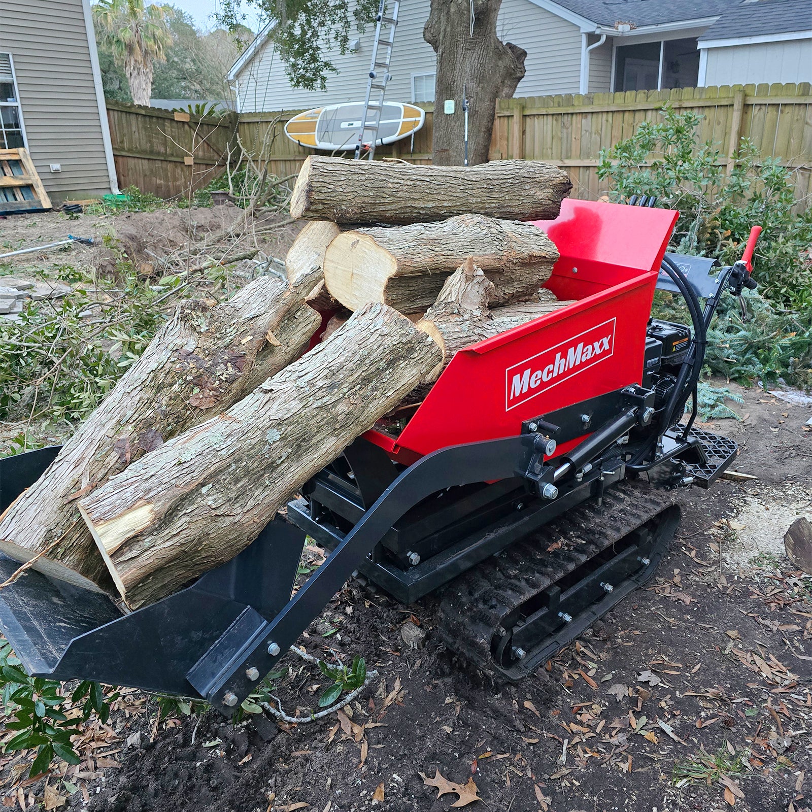 1100lbs Capacity E-Start 10HP 302cc Gas Engine Tracked Dumper Hydraulic Tipping and Lifting with Front Shovel ,  D50HTFL - Image 3
