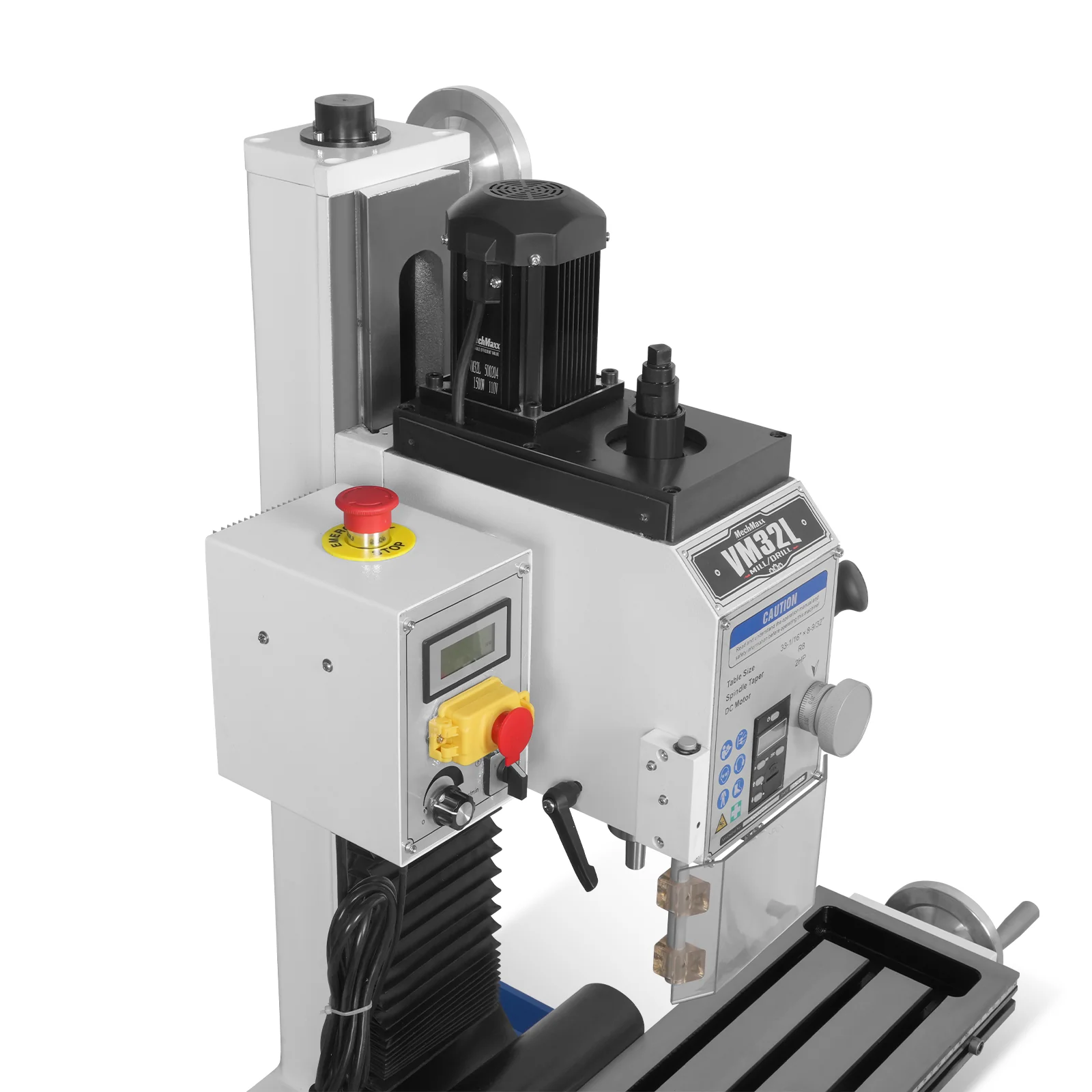 8-1/4"x33'' Industrial Benchtop Mill Drill Machine Brushless Motor, Variable Speed, R8 Spindle, 2 HP, 110V, Compact Milling Drilling Tool for Garage Shop, DIY Metalworking without Stand VM32L - Image 11