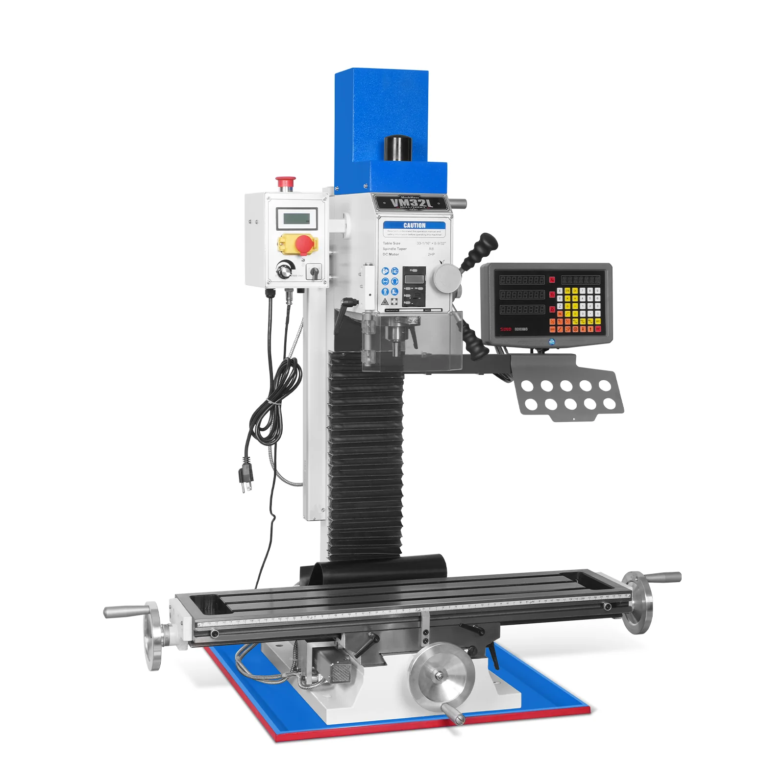 8-1/4"x33'' Industrial Benchtop Mill Drill Machine with DRO, Variable Speed, Brushless Motor, R8 Spindle, 2 HP, 110V, Compact Milling Drilling Tool for Garage Shop, DIY Metalworking without Stand VM32LD - Image 18