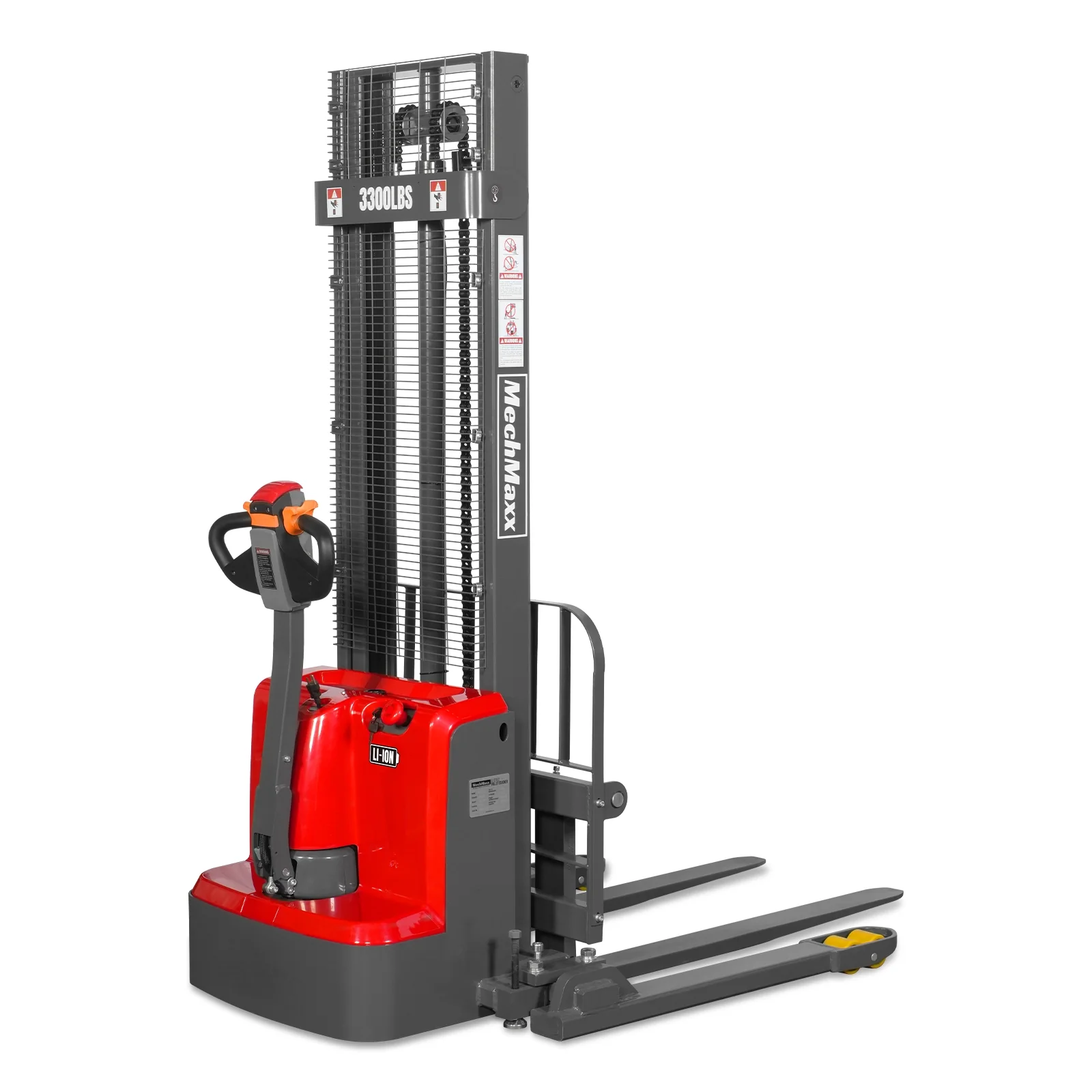 3300lbs Lithium-ion Electric Straddle Stacker,  118" Lift,  Adjustable Legs & Forks,  F33-118S - Image 25