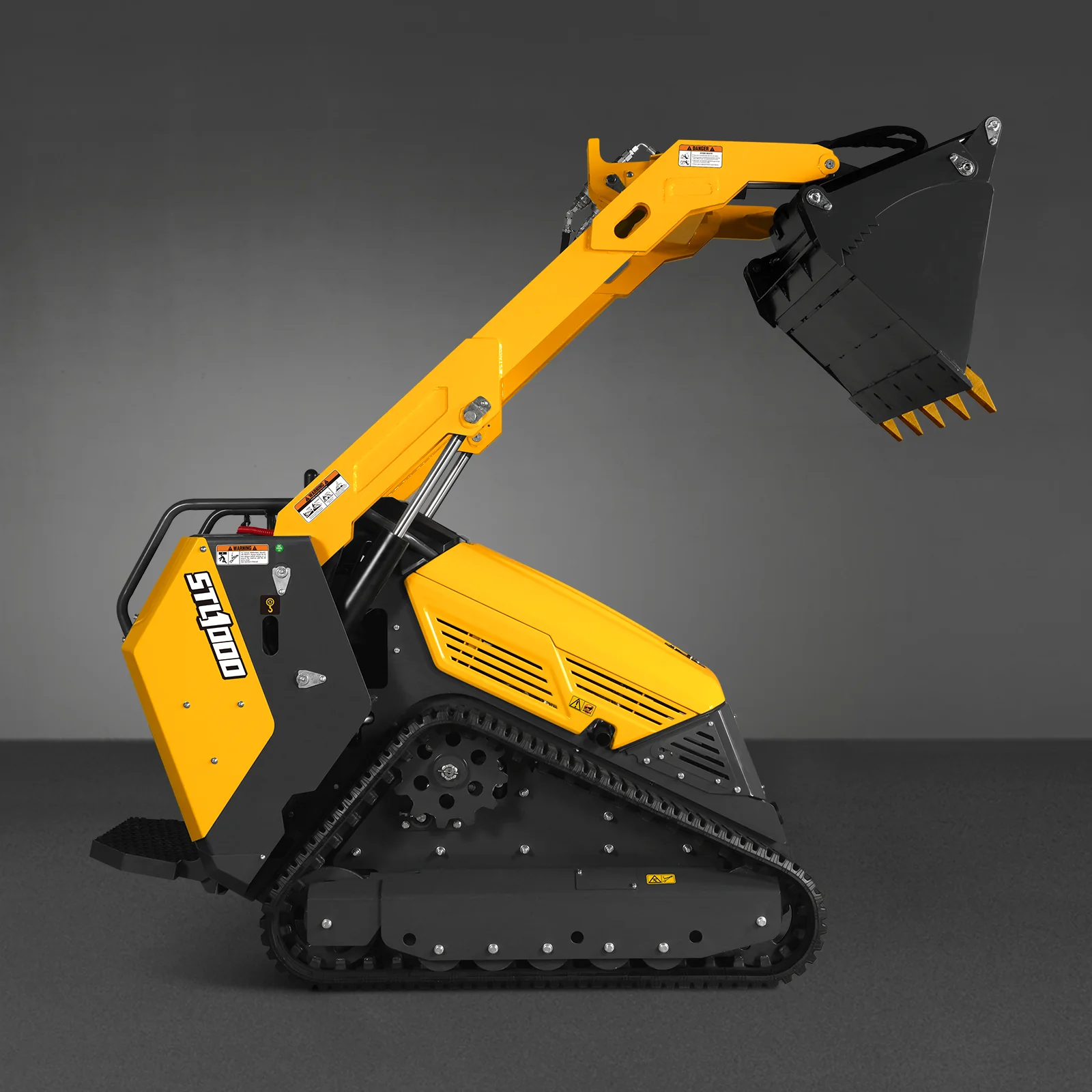 Mini Skid Steer Stand On Compact Track Loader ( 4 in 1 bucket included ) with 25HP KUBOTA D1105 Diesel Engine,  Common Industry Interface (CII),  CROBA  STL1000 - Image 112