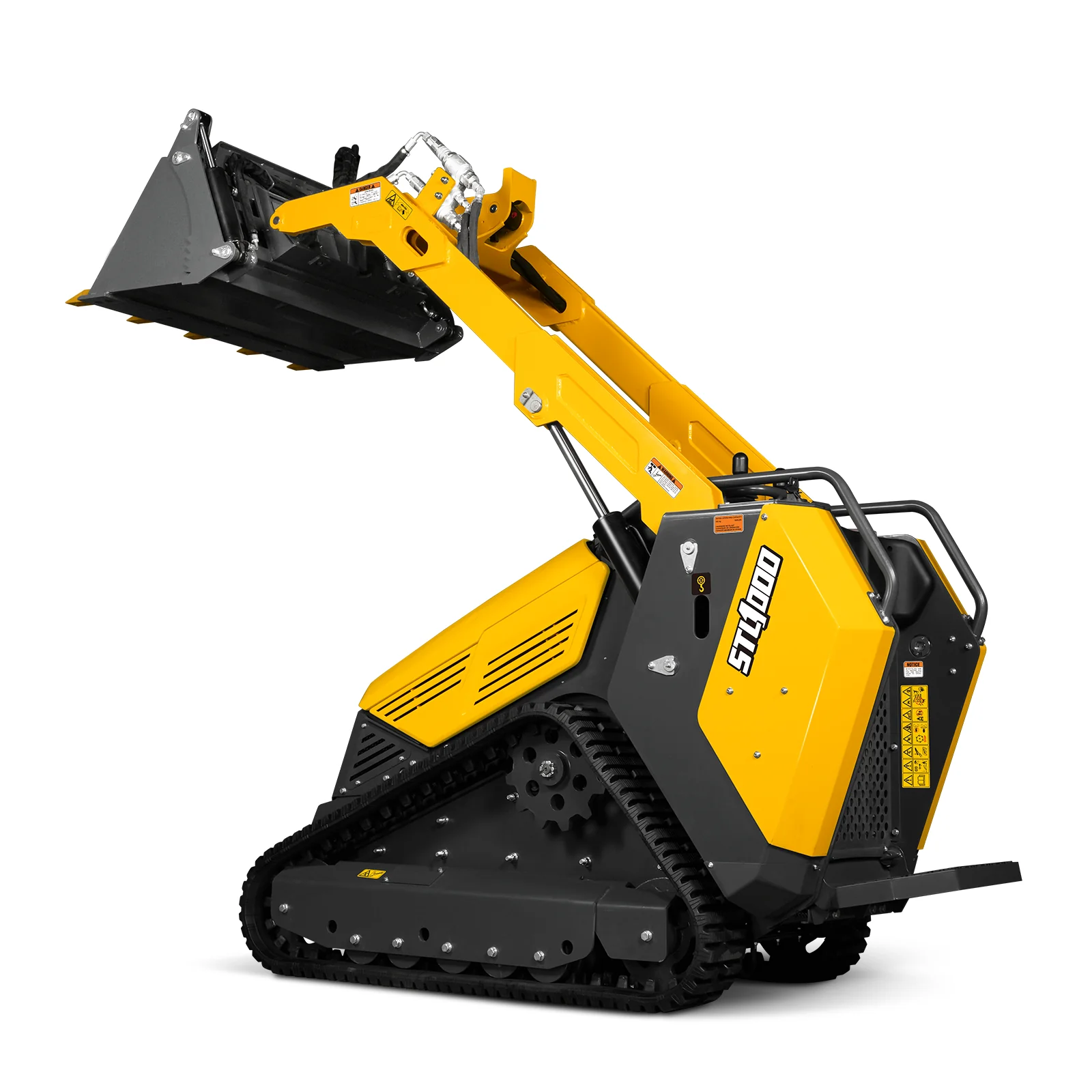 Mini Skid Steer Stand On Compact Track Loader ( 4 in 1 bucket included ) with 25HP KUBOTA D1105 Diesel Engine,  Common Industry Interface (CII),  CROBA  STL1000 - Image 75
